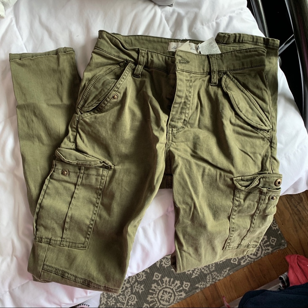 Green Army Cargo Skinny Jeans